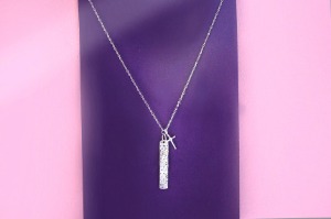 [eunheelee] X-cross 33 bar silver necklace